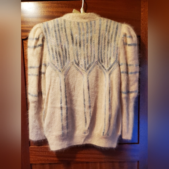 Vintage Jessica Knits hand loomed and crocheted angora Sweater and Skirt, Size S - Picture 3 of 8